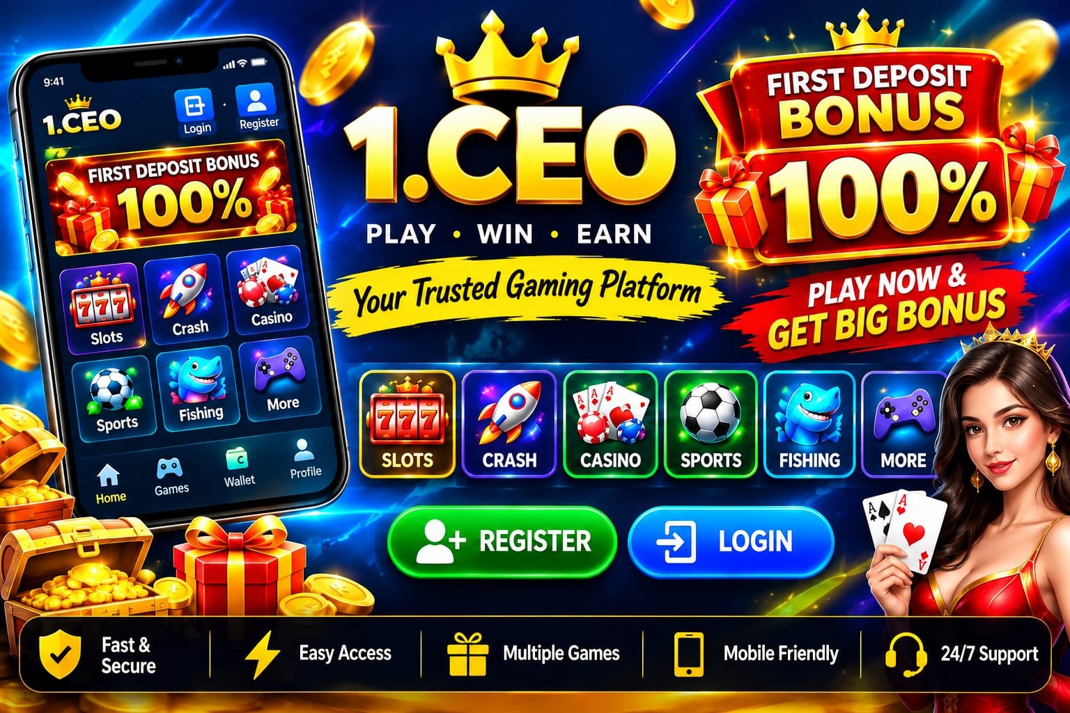 1.CEO App – Login, Registration, Games, Deposit Bonus & ₹200 More