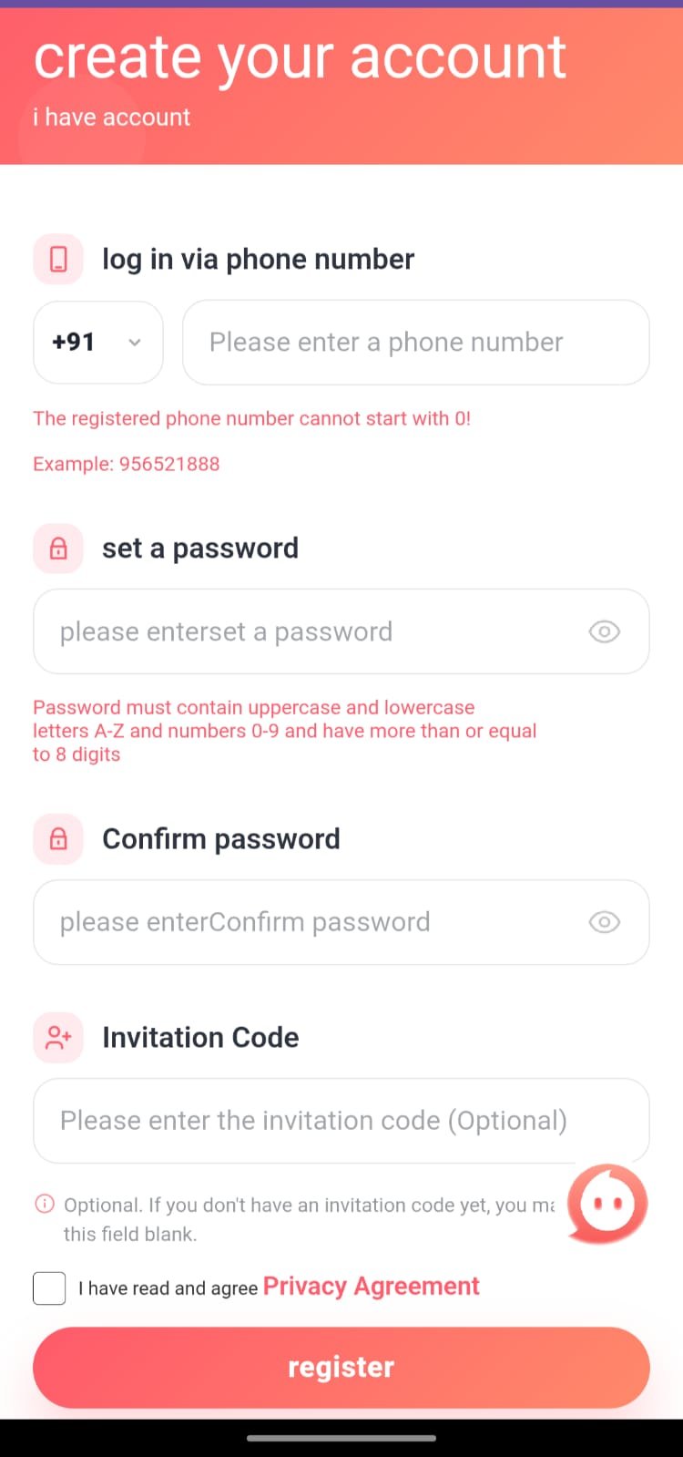 Raja Luck Game Registration Page