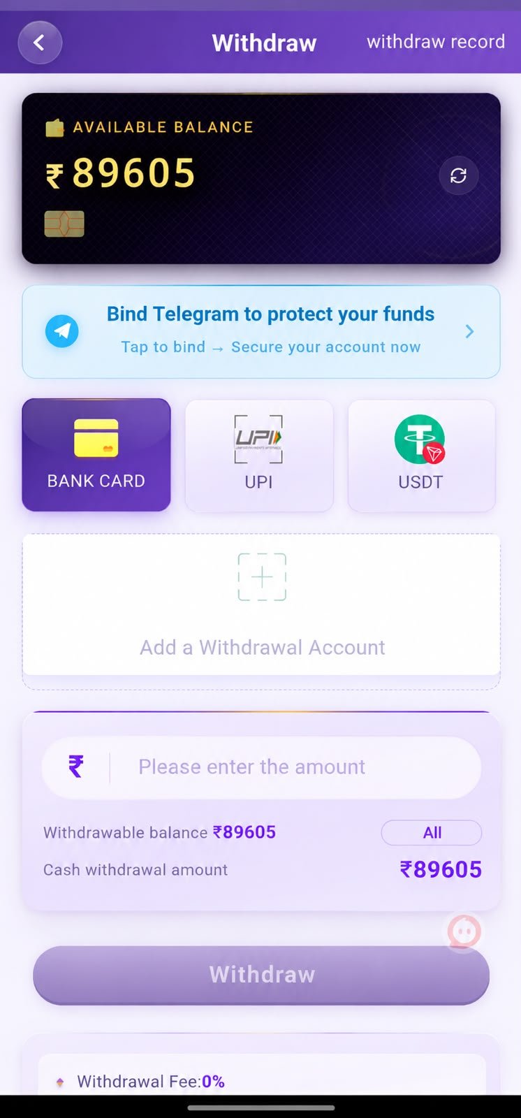 Raja Luck Game Withdrawal Page