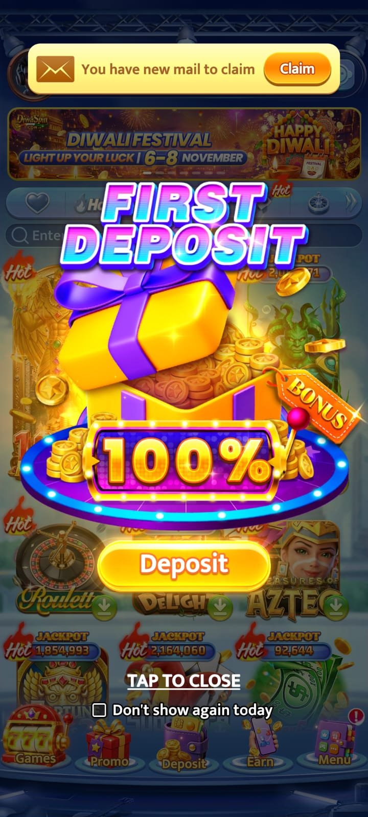 Diuwin Game First Deposit Bonus – 100% Welcome Bonus Offer